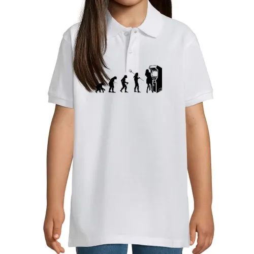 Arcade Automat Evolution Spielautomat Retro Gamer Polo Kinder Perfect