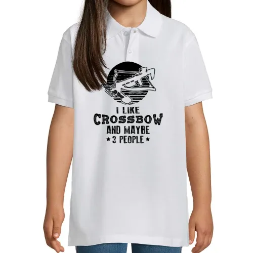 Armbrust Spruch I Like Crossbow und Maybe 3 People Kinder Polo