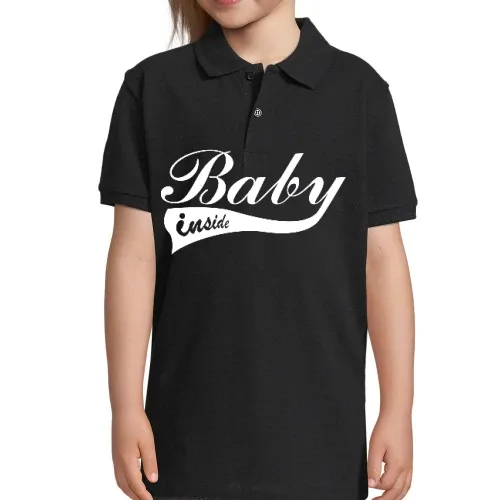 Baby inside Kinder Polo