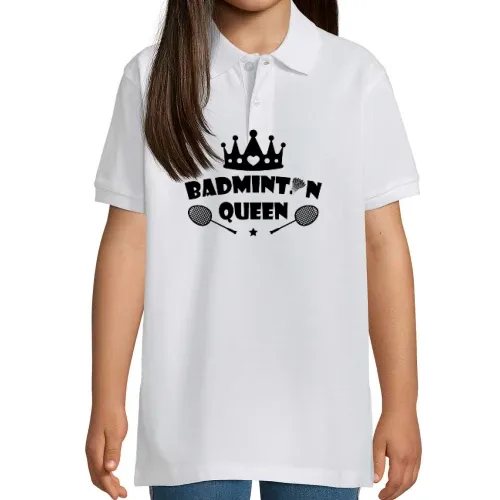 Badminton Queen Federball Badmintonspielerin Polo Kinder Perfect