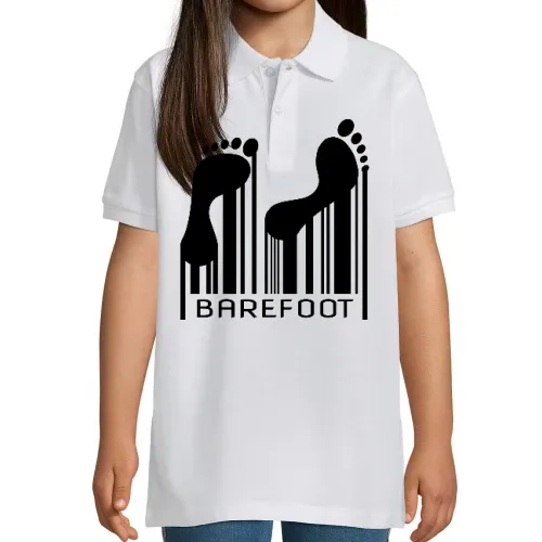 Barefoot Barcode Barfuss Strichcode Code Polo Kinder Perfect