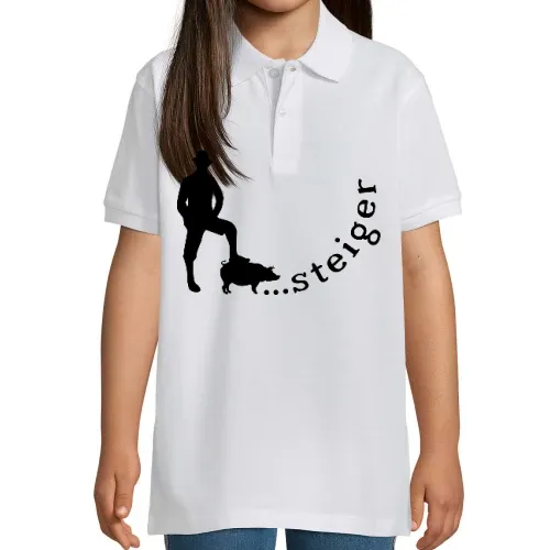 Bergsteiger der ein Schwein besteigt Kinder Polo