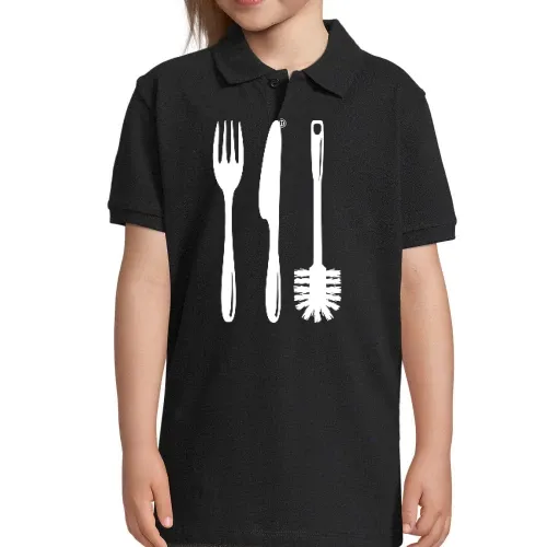 Besteck mit einer Klobürste Kinder Polo