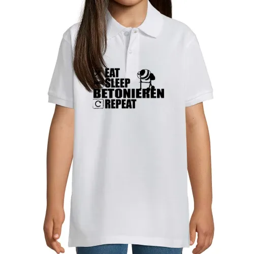 Betonmischer Maurer Eat Sleep Betonieren Repeat Polo Kinder Perfect