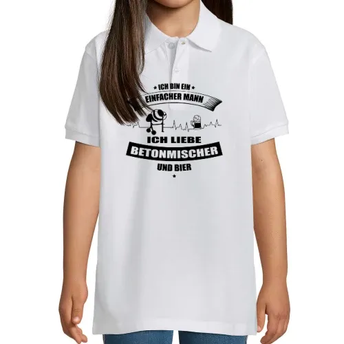 Betonmischer und Bier Einfacher Mann Betoniert Kinder Polo