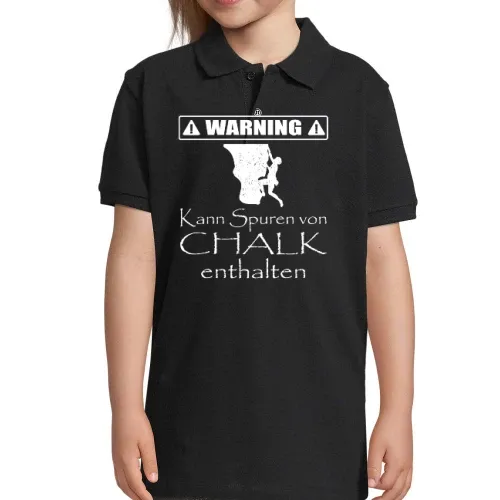 Bouldern Magnesium Chalk Warning Kletterer Spruch Polo Kinder Perfect