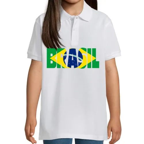Brasilien mit Fahne Polo Kinder Perfect