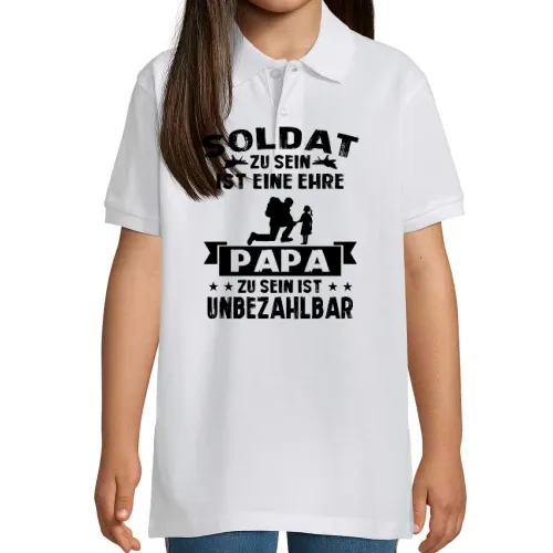 Bundeswehr Vater Ehre - Soldat Papa mit Tochter Kinder Polo