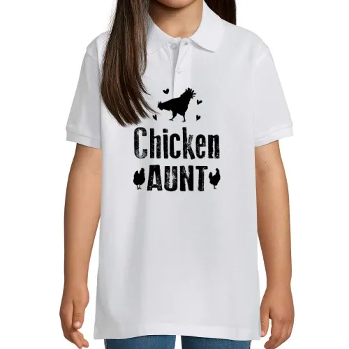 Chicken Aunt Tante mit Hühnern Bauernhof Polo Kinder Perfect