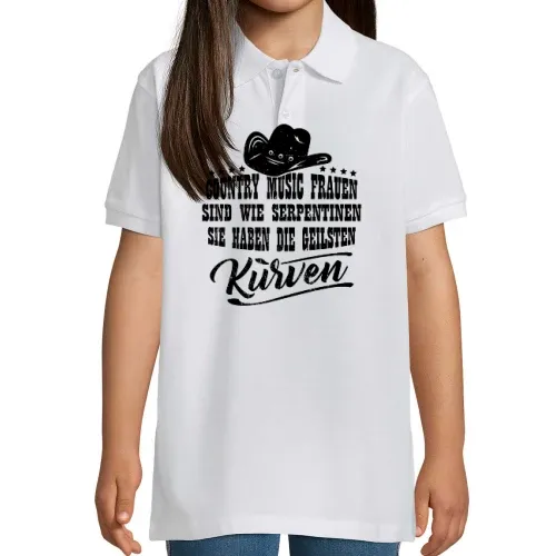 Country Music Kurven Western Tanzen Geschenkidee Polo Kinder Perfect