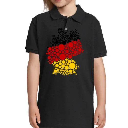 Deutschland schwarz rot gold in Kreisen Polo Kinder Perfect