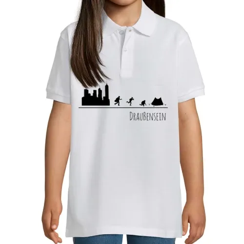 Draußensein Zelt Backpacker Outdoor Geschenk T-Shi Polo Kinder Perfect