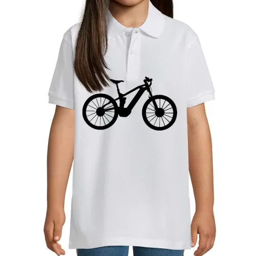 E Bike Fahrrad Radfahrer Grafik Polo Kinder Perfect