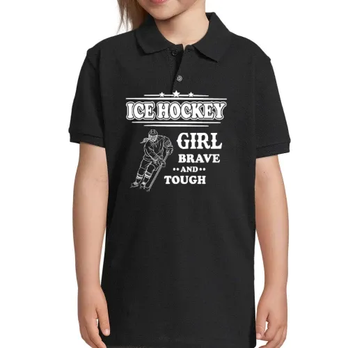Eishockey Hockey Ice Hockey Girl Brave und Tough Kinder Polo