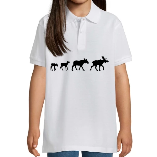 Elch Familie Kinder Polo