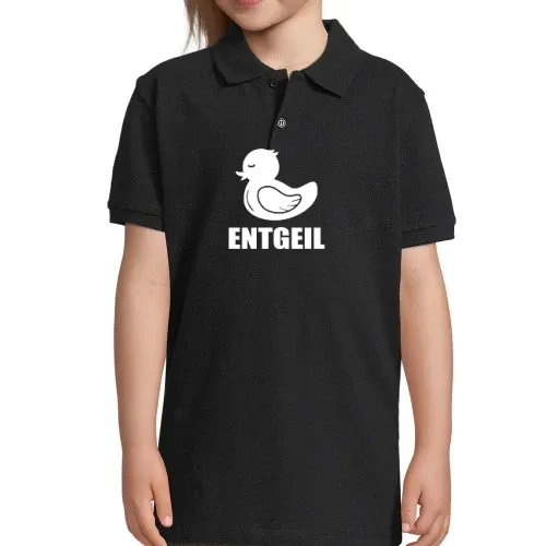 Ente Entgeil Motiv Entchen Gummiente Quitscheente Kinder Polo