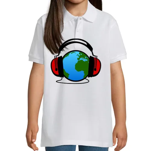 Erde hört Kopfhörer Polo Kinder Perfect