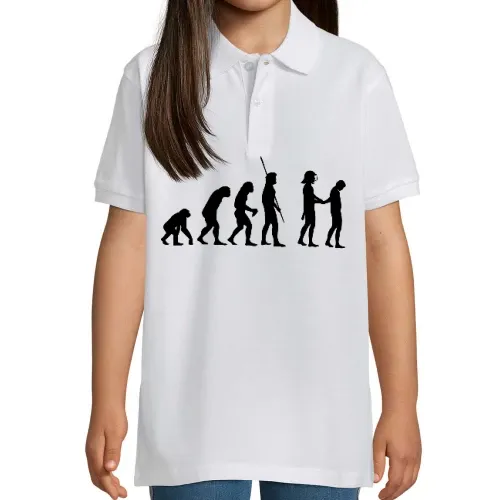 Evolution Polizei mit Helm Festnahme Polo Kinder Perfect
