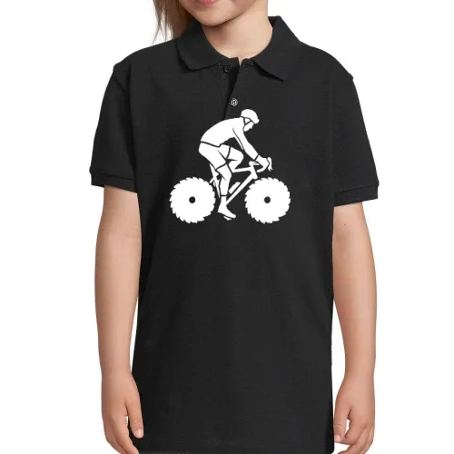 Fahrradfahrer MTB Tischler Biker Sägeblatt Felge Polo Kinder Perfect