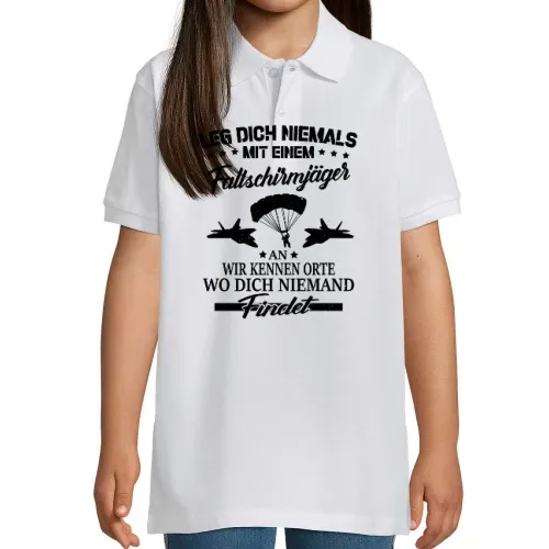 Fallschirmjäger Orte Spruch - BW Falli Geschenk Polo Kinder Perfect