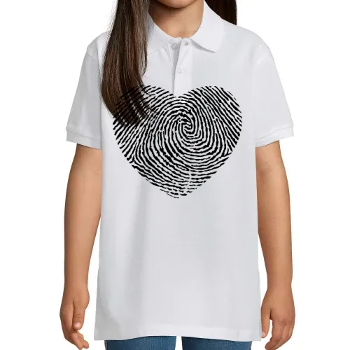 Fingerabdruck mit Herz Kinder Polo