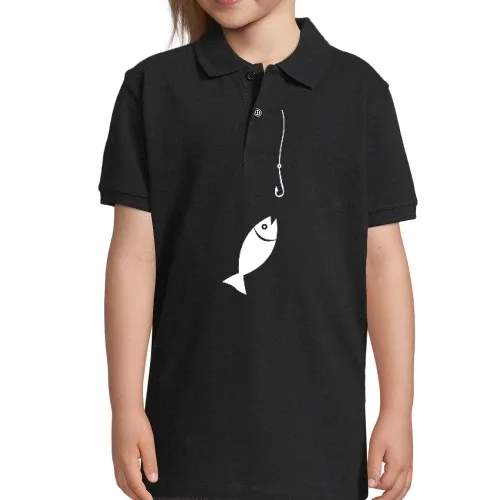 Fisch an der Angeln Kinder Polo