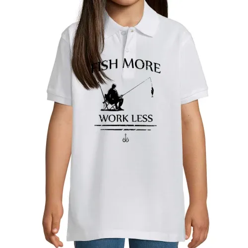 Fische Mehr Arbeite Weniger Angler Spruch Polo Kinder Perfect
