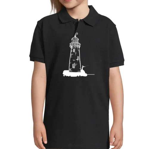 Fischer Angeln Leuchtturm Insel Angler Geschenk Polo Kinder Perfect