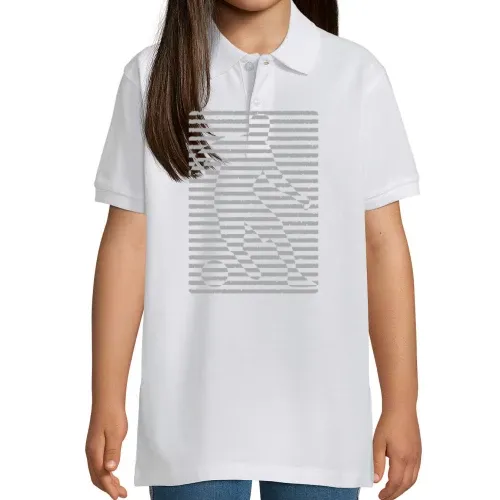 Fußballer vor Streifen Retro Polo Kinder Perfect