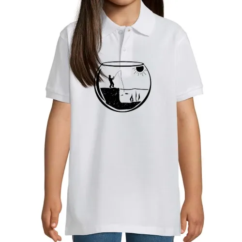 Goldfisch Aquarium Glas Angler Angeln Geschenkidee Polo Kinder Perfect