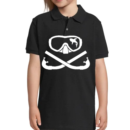 Hai in Taucherbrille mit gekreuzten Schnorchel Polo Kinder Perfect