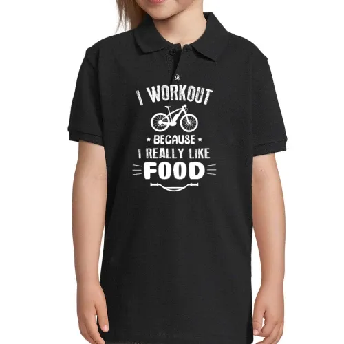 I Workout Because I Like Food Ebiker E-Bike Polo Kinder Perfect