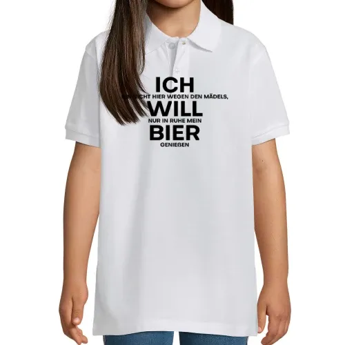 Ich Will Bier T-Shirt Lustiger Spruch Geschenkidee Polo Kinder Perfect