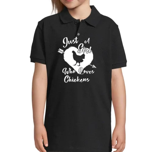 Just a Girl who loves Chickens Hühner Polo Kinder Perfect