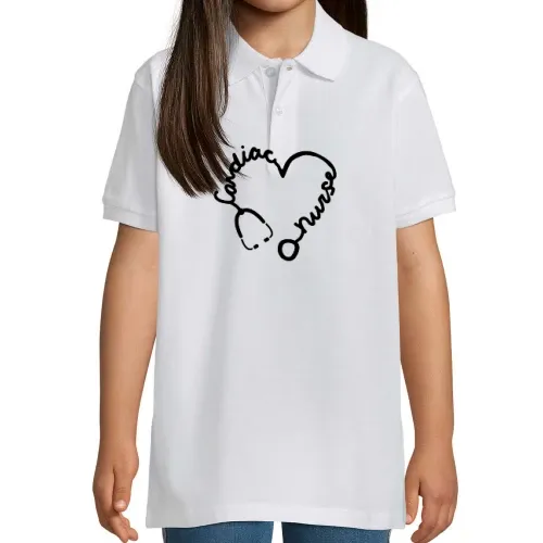Krankenschwester Kardiologie Stethoskop Herz Polo Kinder Perfect