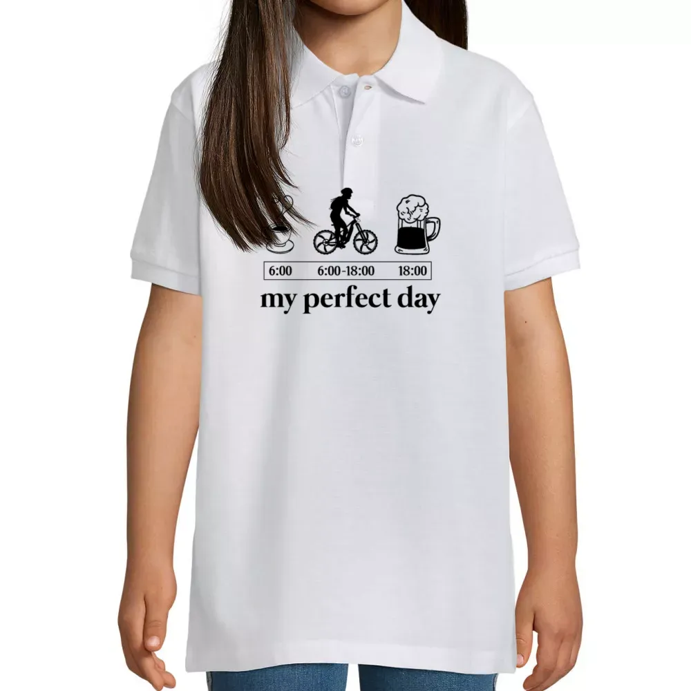  Kinder Polo mit Aufdruck 'Mountainbiker Perferkter Tag Ebike Radfahrer'