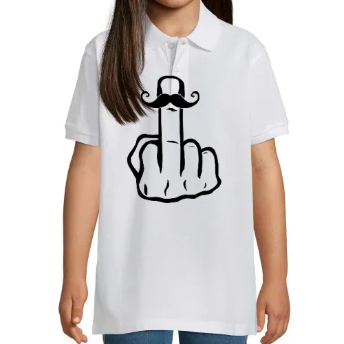 Moustache Mittelfinger Kinder Polo