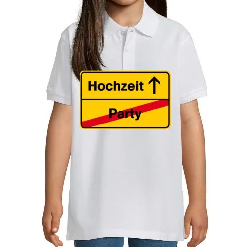 Ortsausgangsschild Hochzeit Party Polo