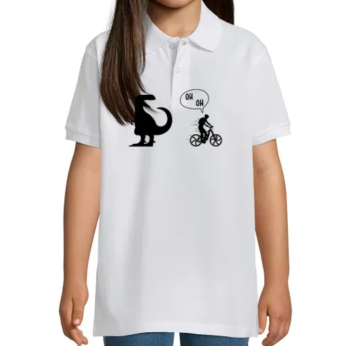 Radfahrer Dino TRex Motivation Mountainbiker Polo Kinder Perfect