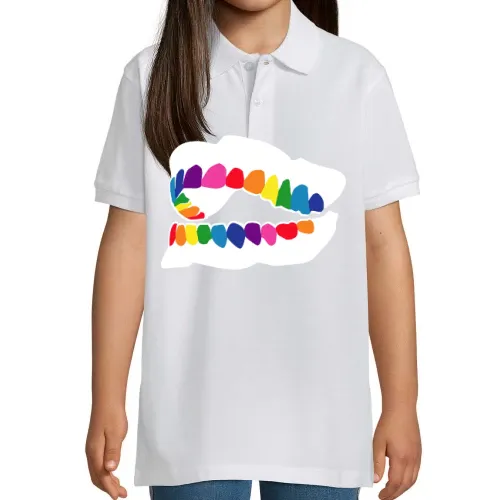 Regenbogen Zähne Kinder Polo