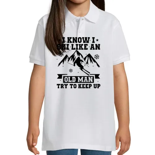 Ski Skifahrer Skifahren Skiurlaub Old Man Keep Up Polo Kinder Perfect
