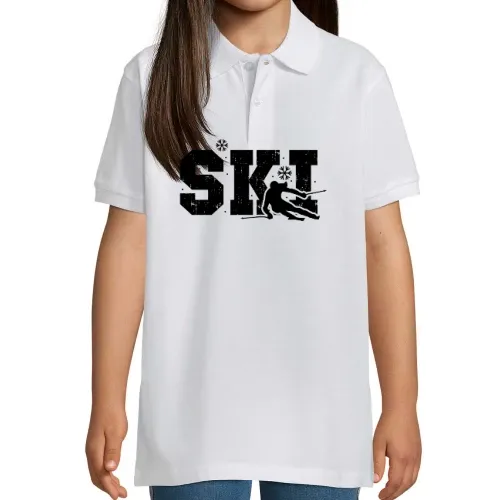Ski Skifahrer Skifahren Skiurlaub Winterurlaub Polo Kinder Perfect