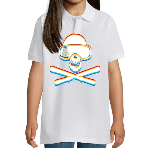 Ski Skulls mit Farbe 3D Polo Kinder Perfect