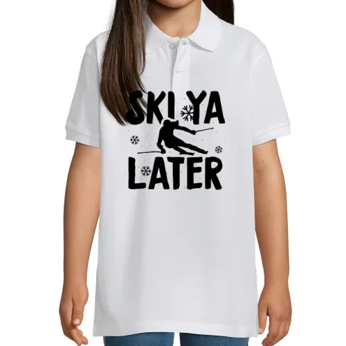 Ski Ya Later Skifahrer Skifahren Skiurlaub Polo Kinder Perfect