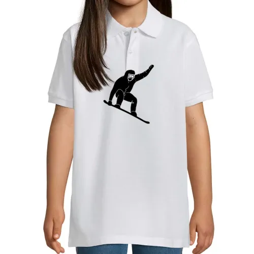 Snowboard Snowboarder Sprung Jump Trick Polo Kinder Perfect