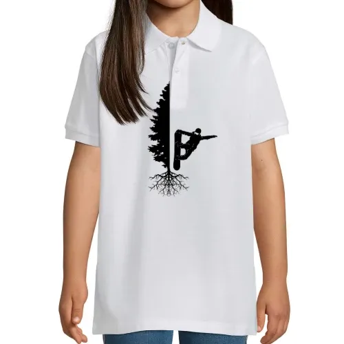 Snowboarder Off Piste Baum Snowboarden Boarder Kinder Polo Snowboarder Off Piste Baum Snowboarden Boarder Polo