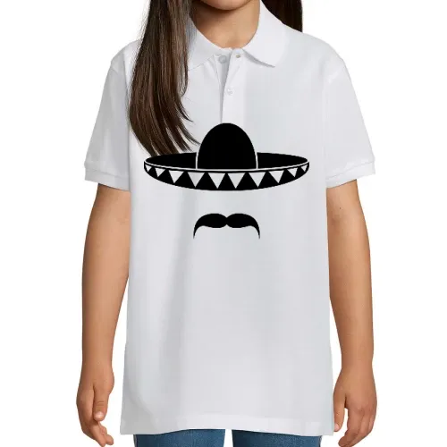Sombrero mit Bart aus Mexiko Kinder Polo