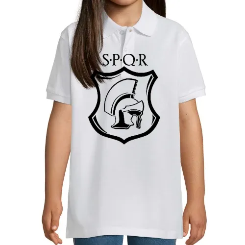 SPQR Römischer Helm auf Wappen Kinder Polo