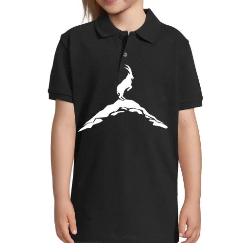 stehender Steinbock auf Bergspitze Kinder Polo