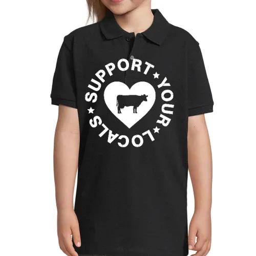 Support your Locals Kuh T-Shirt Kinder Polo Support your Locals Kuh T-Shirt Polo